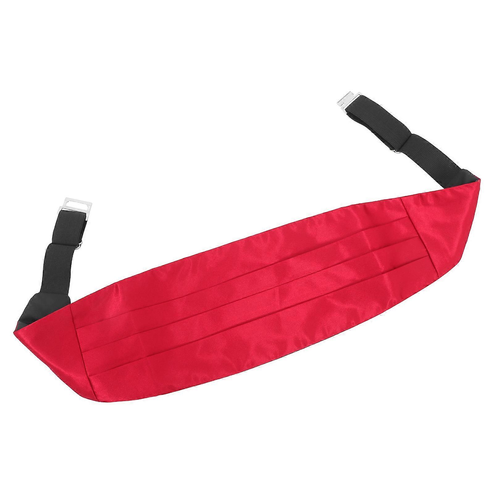 Adjustable Red Cummerbund for Men – Comfortable Formal Waistband for Weddings, Events, and Special Occasions – Versatile Accessory for Dress Shirts