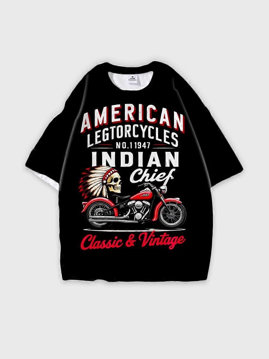 T-shirt round neck Pattern loose short sleeve E434