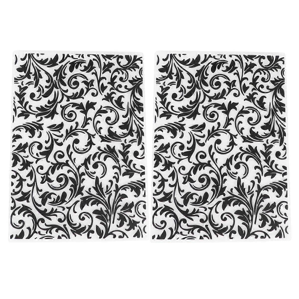 2pcs DIY Plastic Embossing Template Stencil Folder for Album Scrapbooks (Black)