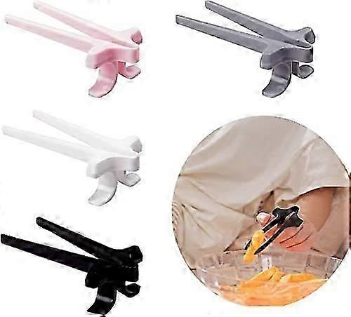 Snack Finger Chopsticks,4 Pcs Plastic Finger Chopsticks for GamersLazy Auxiliary Chopsticks Keep Hands Clean