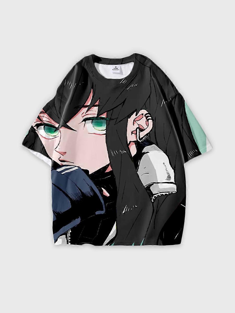 T-shirt round neck Character Pattern loose short sleeve P103