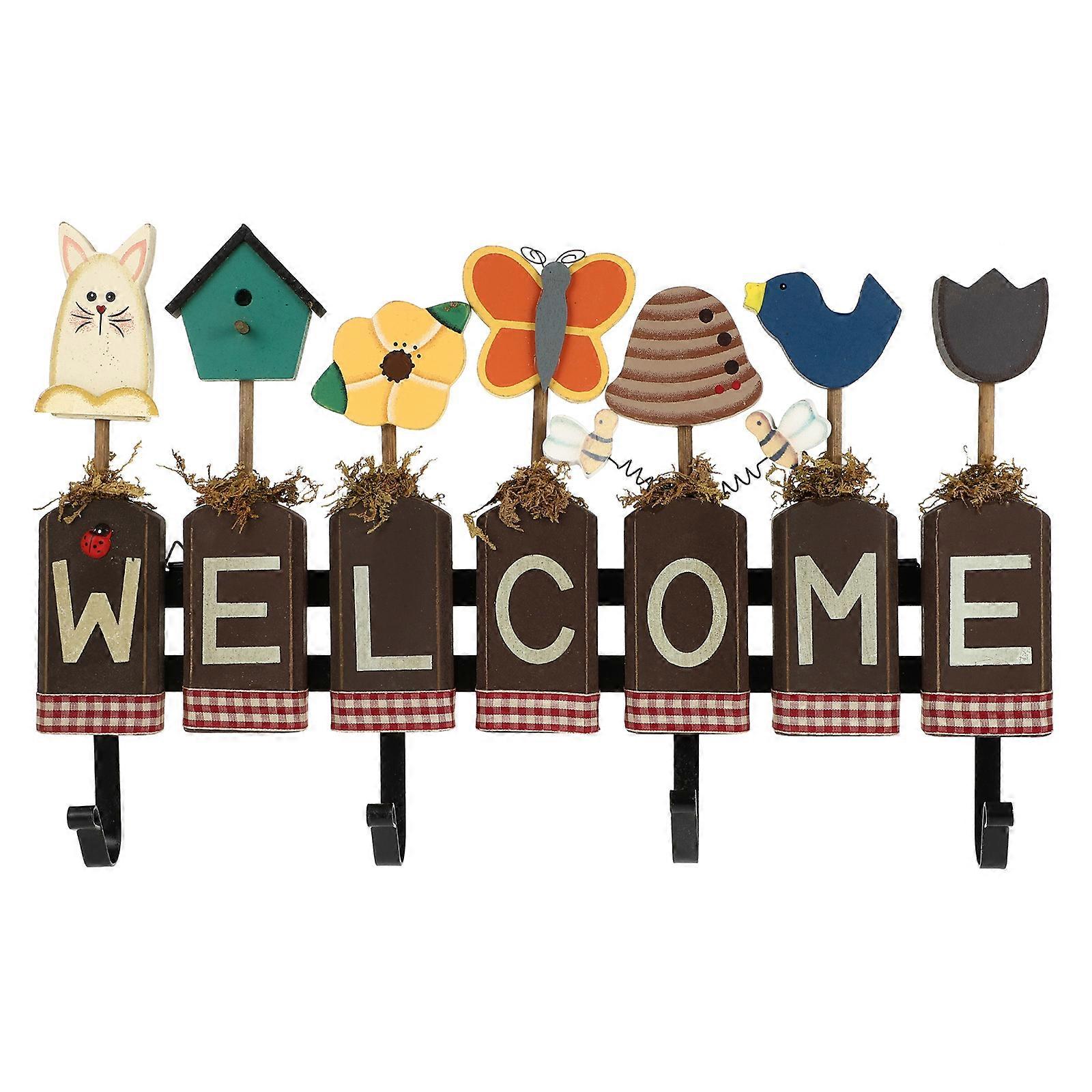 Decorative Welcome Board Hook For Restaurant Indoor Decoration Rustic Style 1Set