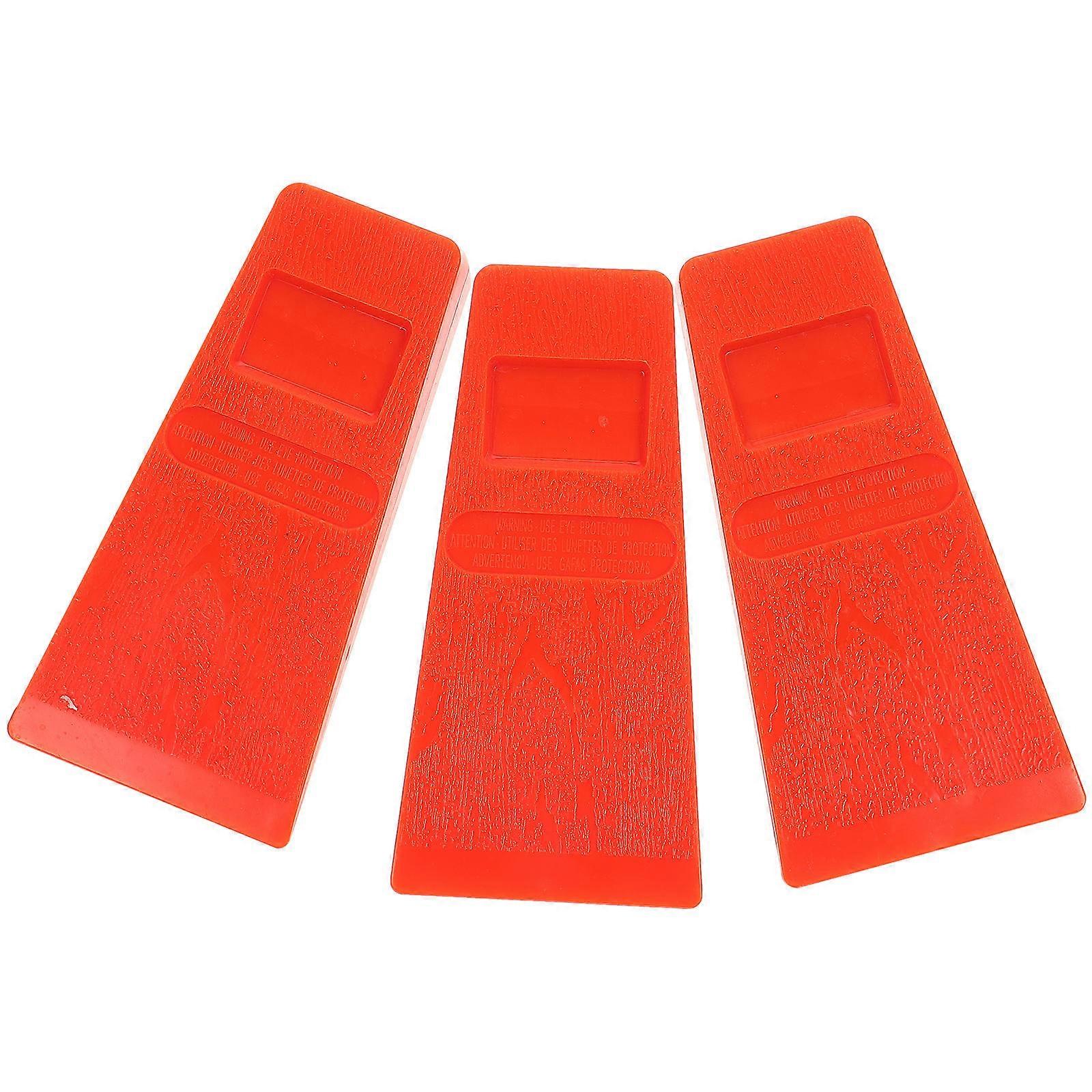 3pcs Lightweight Orange Tree Cutting Wedges for Safe Outdoor Woodcutting & Felling – Portable Forestry Wedges for Logging & Tree Removal
