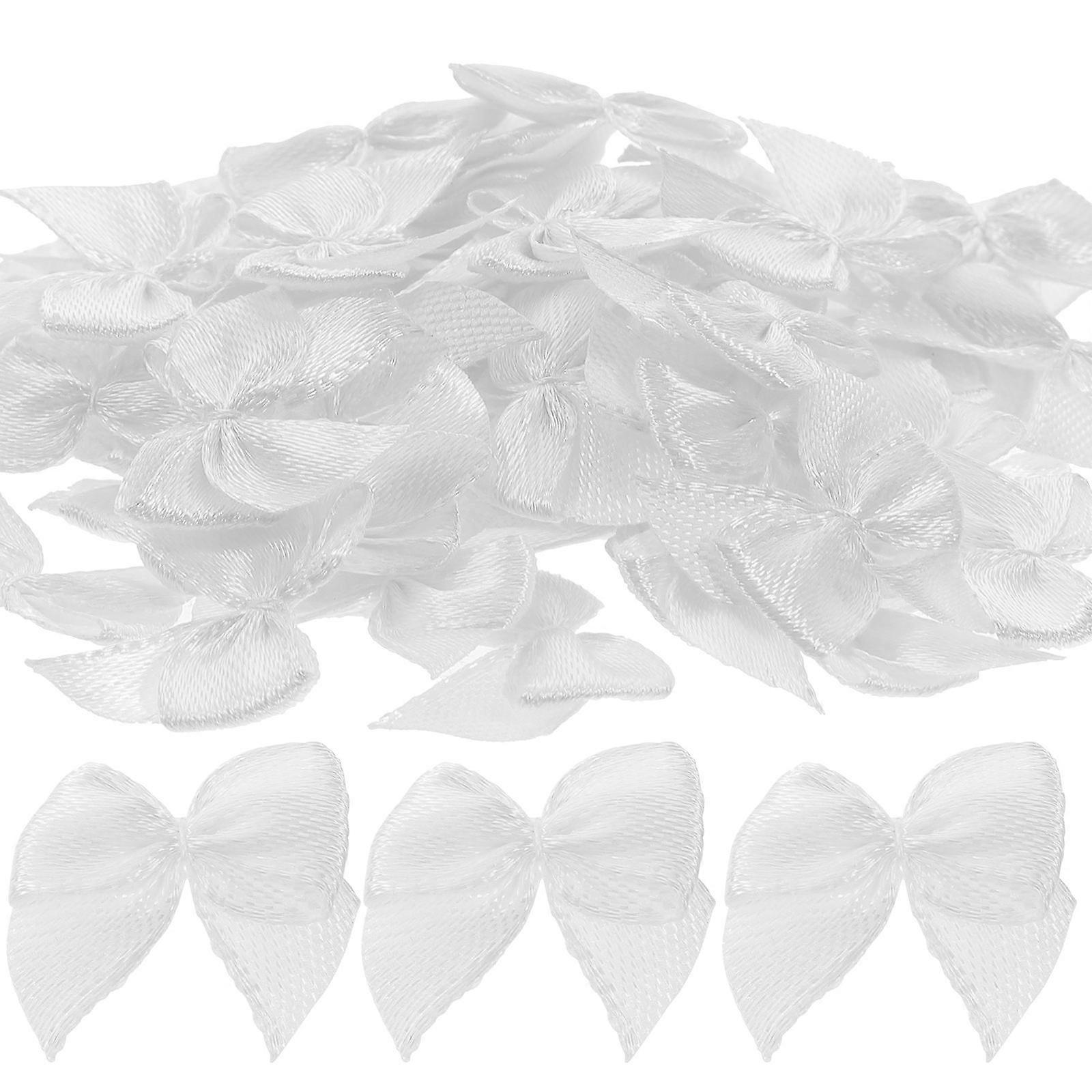 Handmade Ribbon Bows for Decorating White Suitable for Many Occasions 60pcs