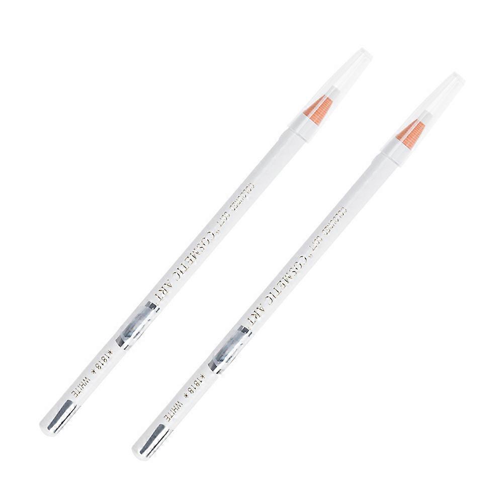2 penne per sopracciglia bianche per un'applicazione di trucco liscia e resistente al sudore - Matite colorate precise e adatte ai viaggi