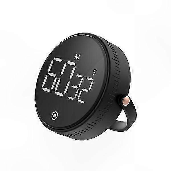 Black LED Digital Kitchen Timer with Adjustable Stand for Home Cooking Use