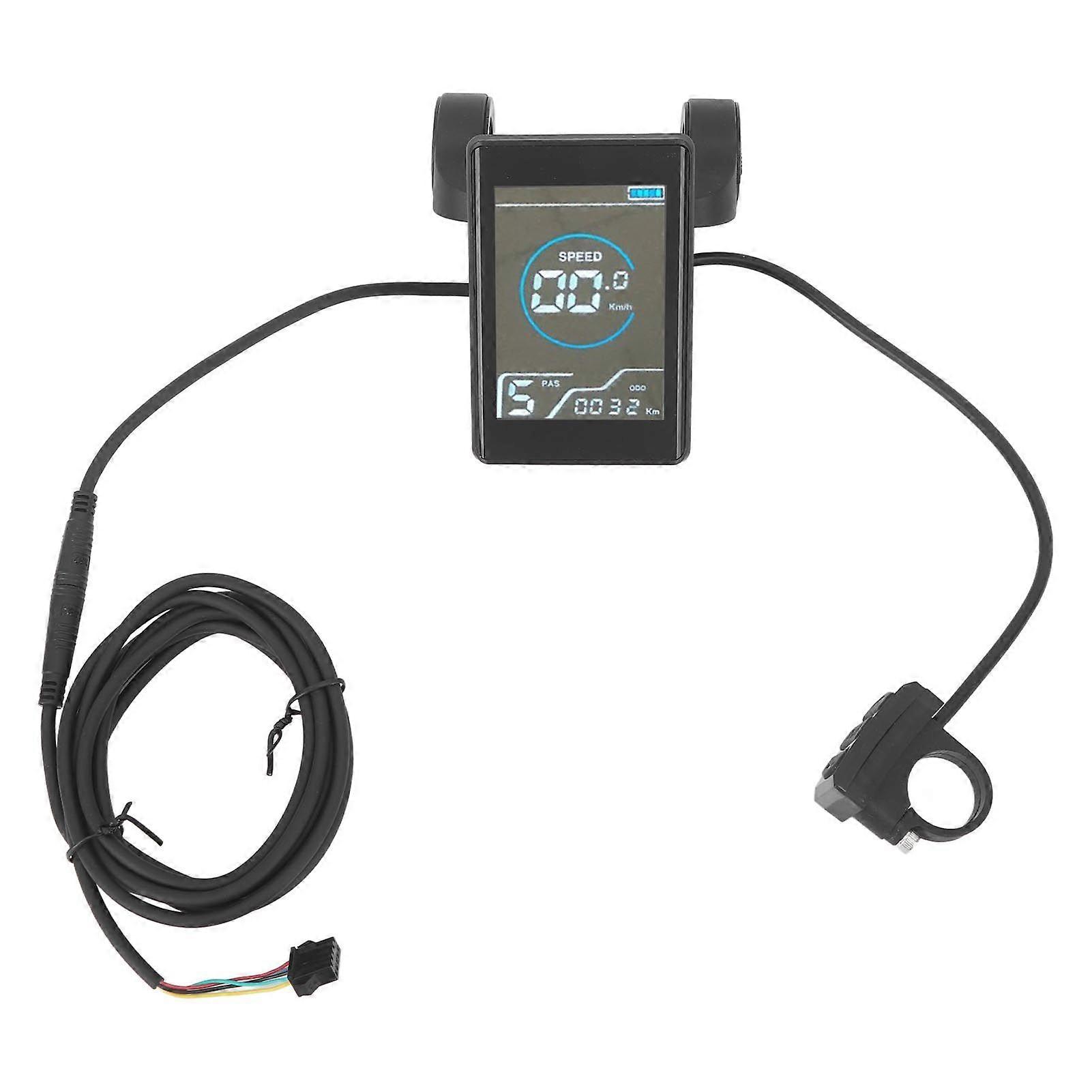 Electric Bike LCD Display ABS Waterproof Multifunctional Five Pin Connection LCD Color Display Meter Control Panel for Bike Scooter Modification