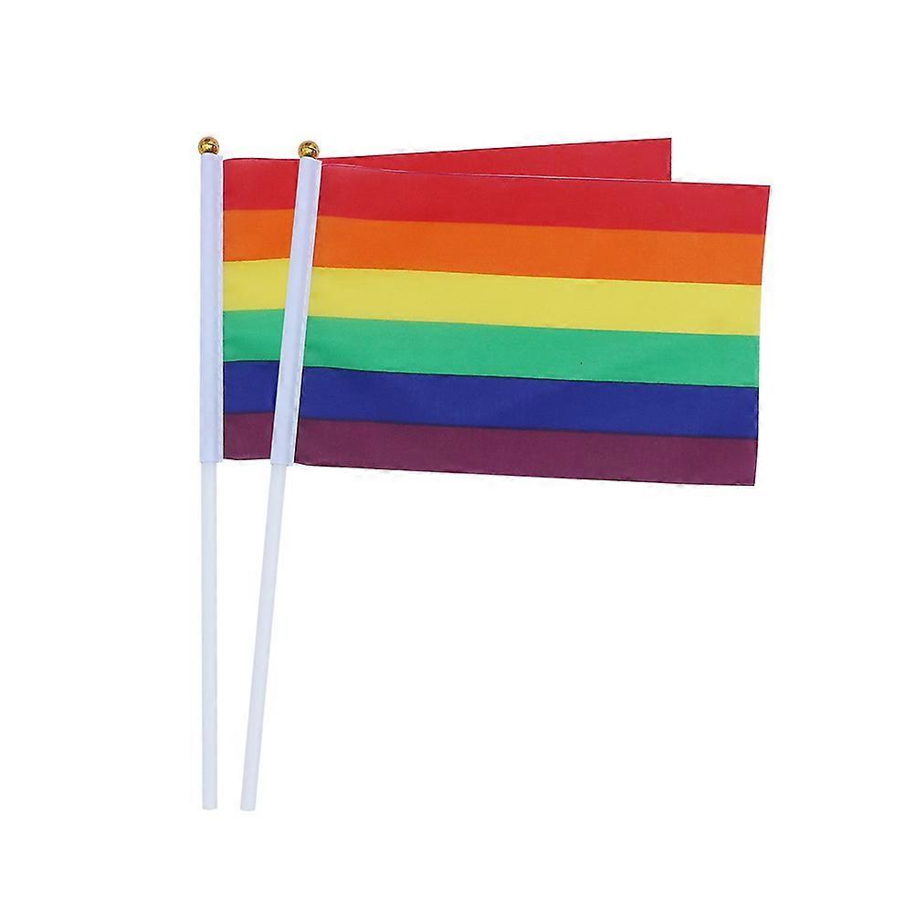 Colored Flags 24Pcs Handheld Waving Flags For Gay Pride Events Assorted Decoration
