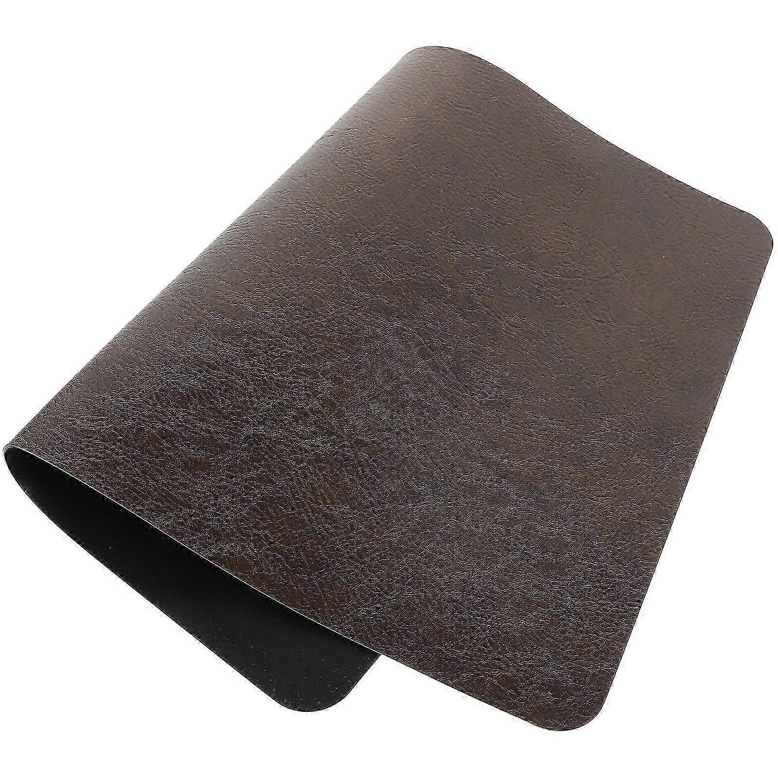 Heat-Resistant Placemat Rectangular Dining Table Mat Black Pu Leather Protective 1 Piece