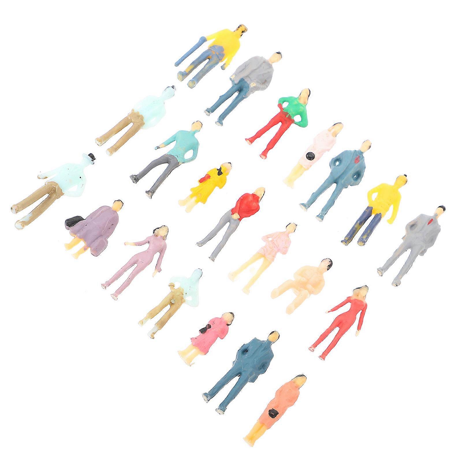 Mini Human Figure Models for Decoration Made of Plastic Multi Color 100 Pcs Perfect for DIY Toys and Sand Table Layouts