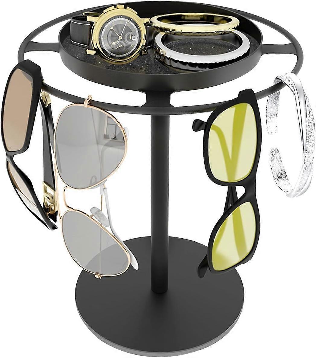 Metal Sunglasses Organizer, Glasses Holder Stand with Storgae Tray