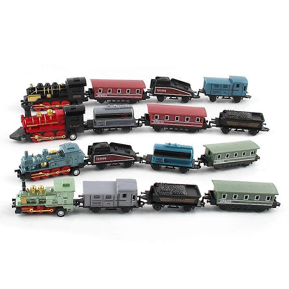 Retro Steam Train Toy Kit 11.2x2.7x22.2cm Pull Back Model Gift