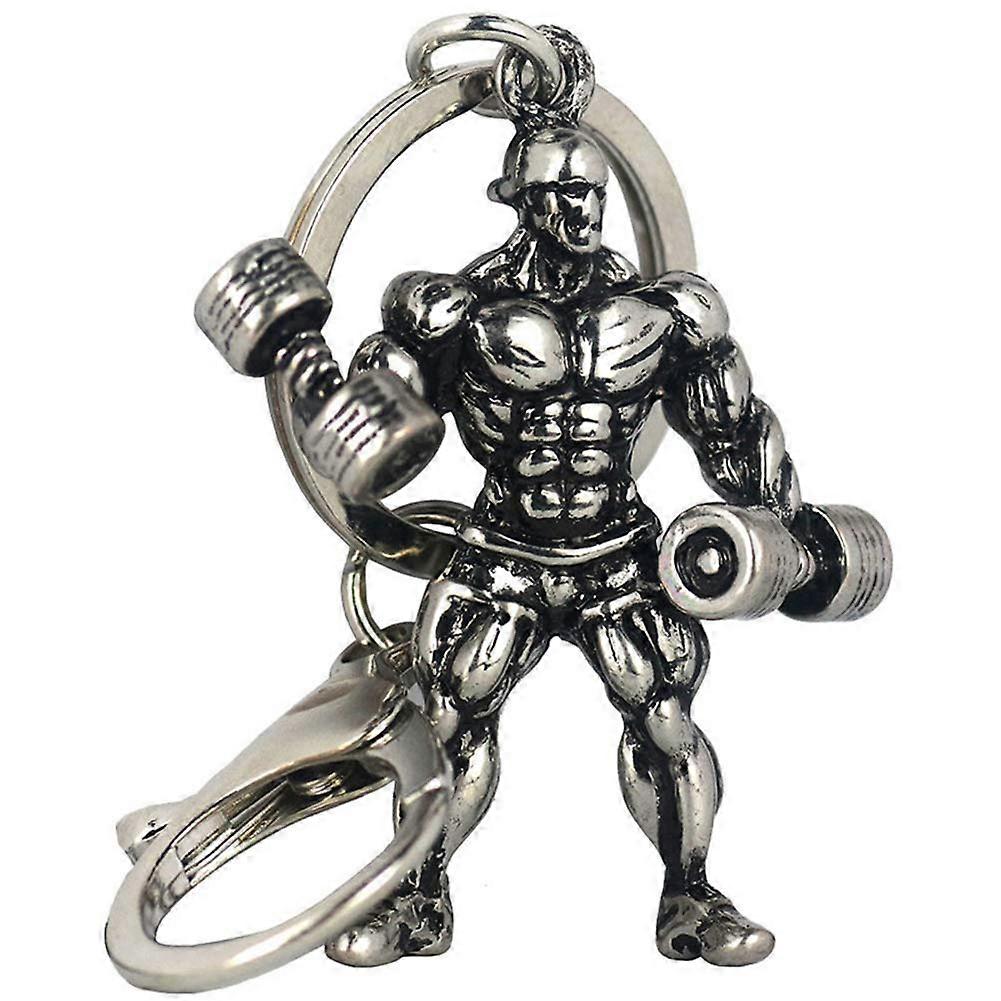 Metal Keyring Strong Man Dumbbell Keyring Men Fitness Bodybuilding Key Ring for Car Keys Style 5