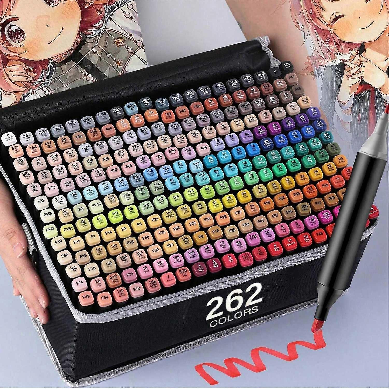 24/36/48/60/80/120/168/262 Colors Alcohol Drawing Markers Double Tip Permanent Art Sketch Markers