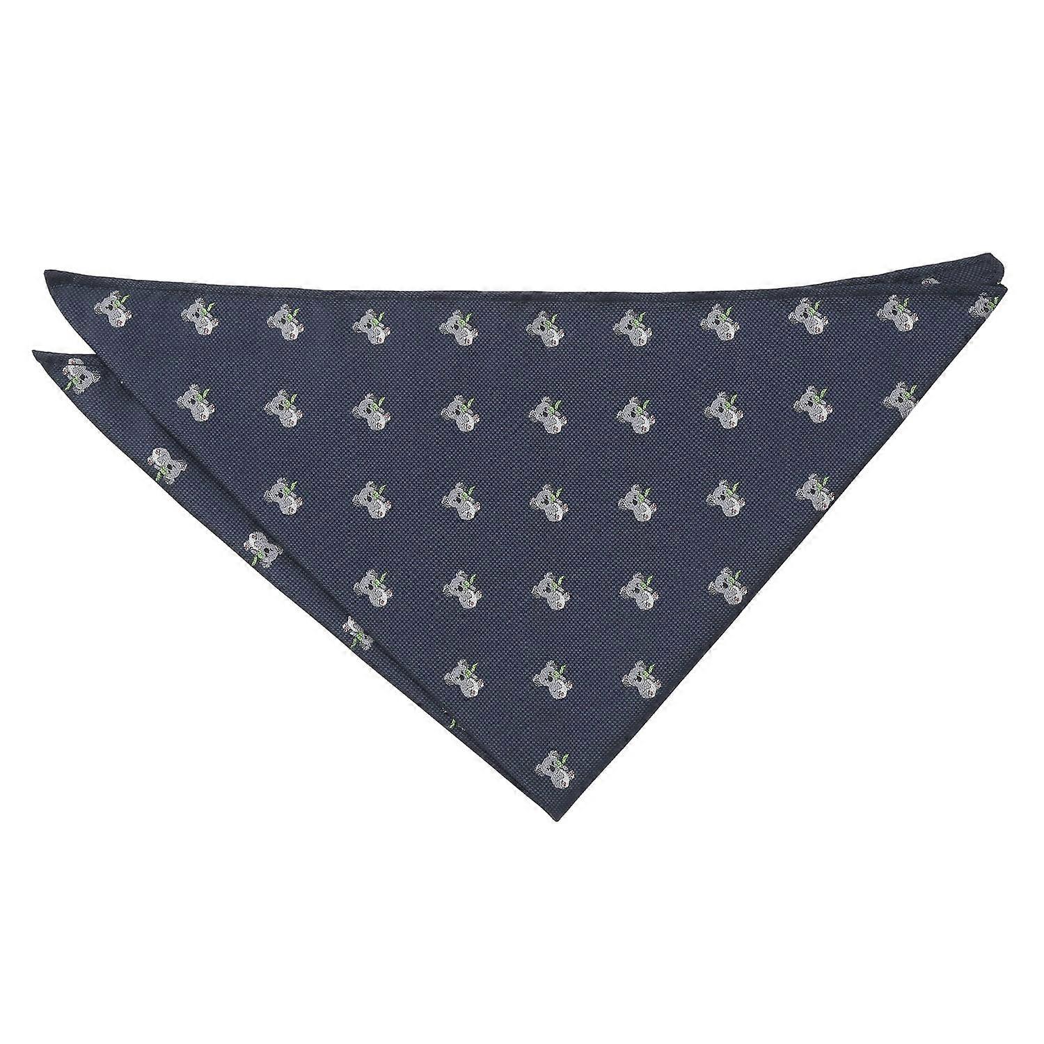Navy Blue Koala Embroidered Pocket Square