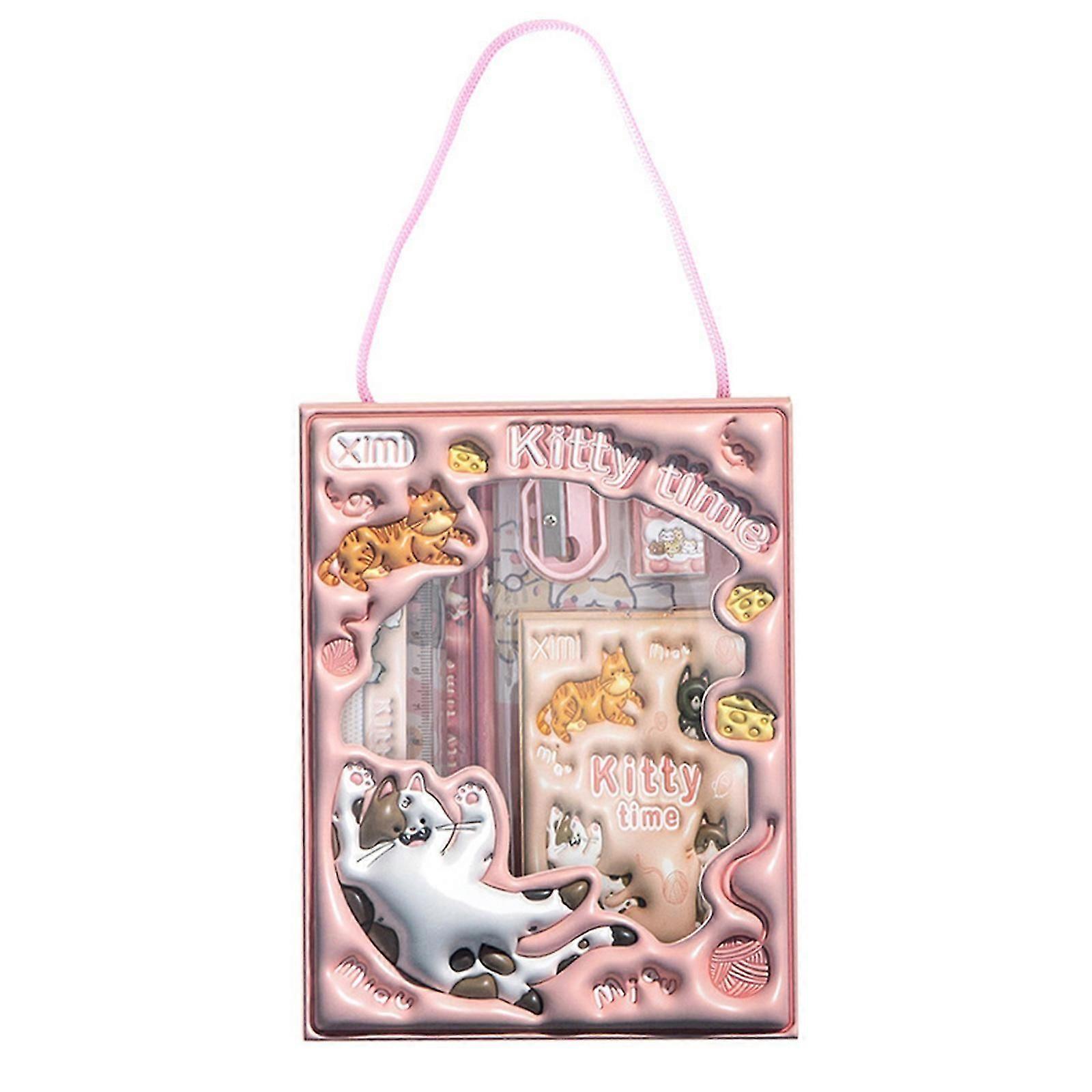 6 in 1 Stationery Set with Ruler Notebook Sharpener Eraser Pencils Classroom Exchange Present School Games Prizes Reward