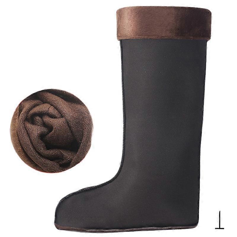 Waterproof boots with extended plush inner lining for men mid high cylinder