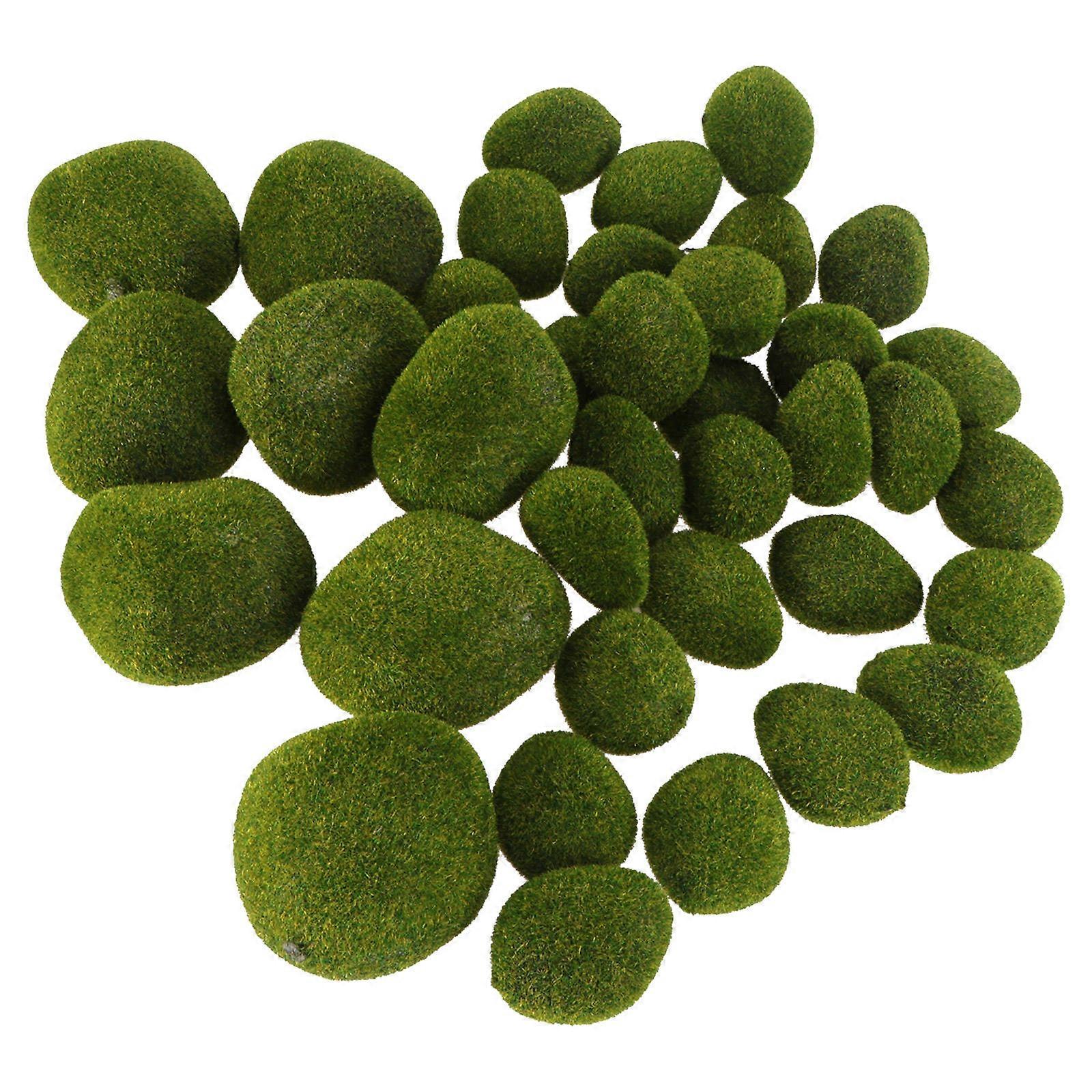 Artificial Moss 38Pcs Garden Decoration for Home Greening and Bonsai Decoration Natural Style with Realistic Appearance