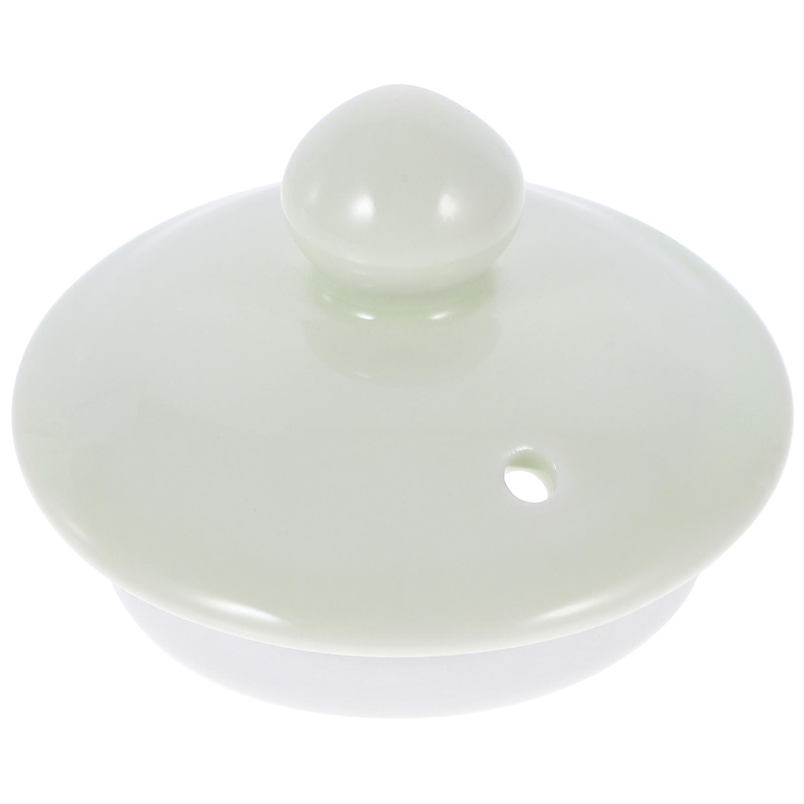 家庭用ライトグリーンのセラミックティーポット蓋は、ほとんどのティーケトルに適合直径3.5インチ