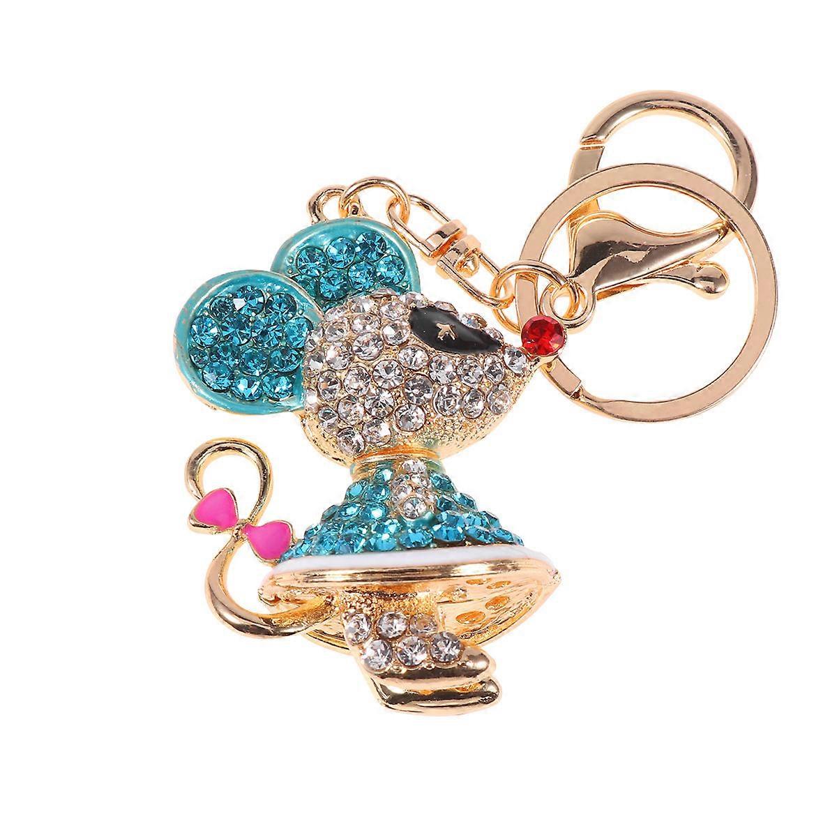 Mouse Design Key Chain Rhinestone Ornament For Couples And Lovers Girl Color 1Pcs