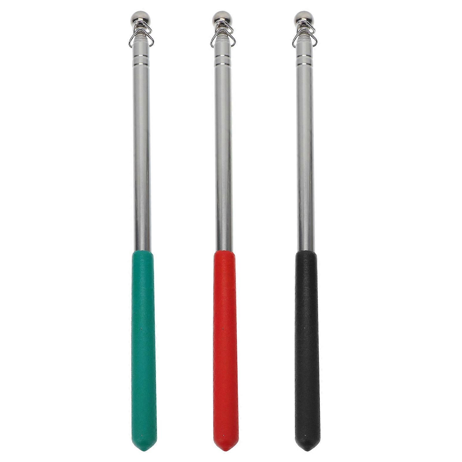 Stainless Held Telescopic Flagpoles Suitable For Outdoor Camping Activities Assorted Color Durable 3Pcs