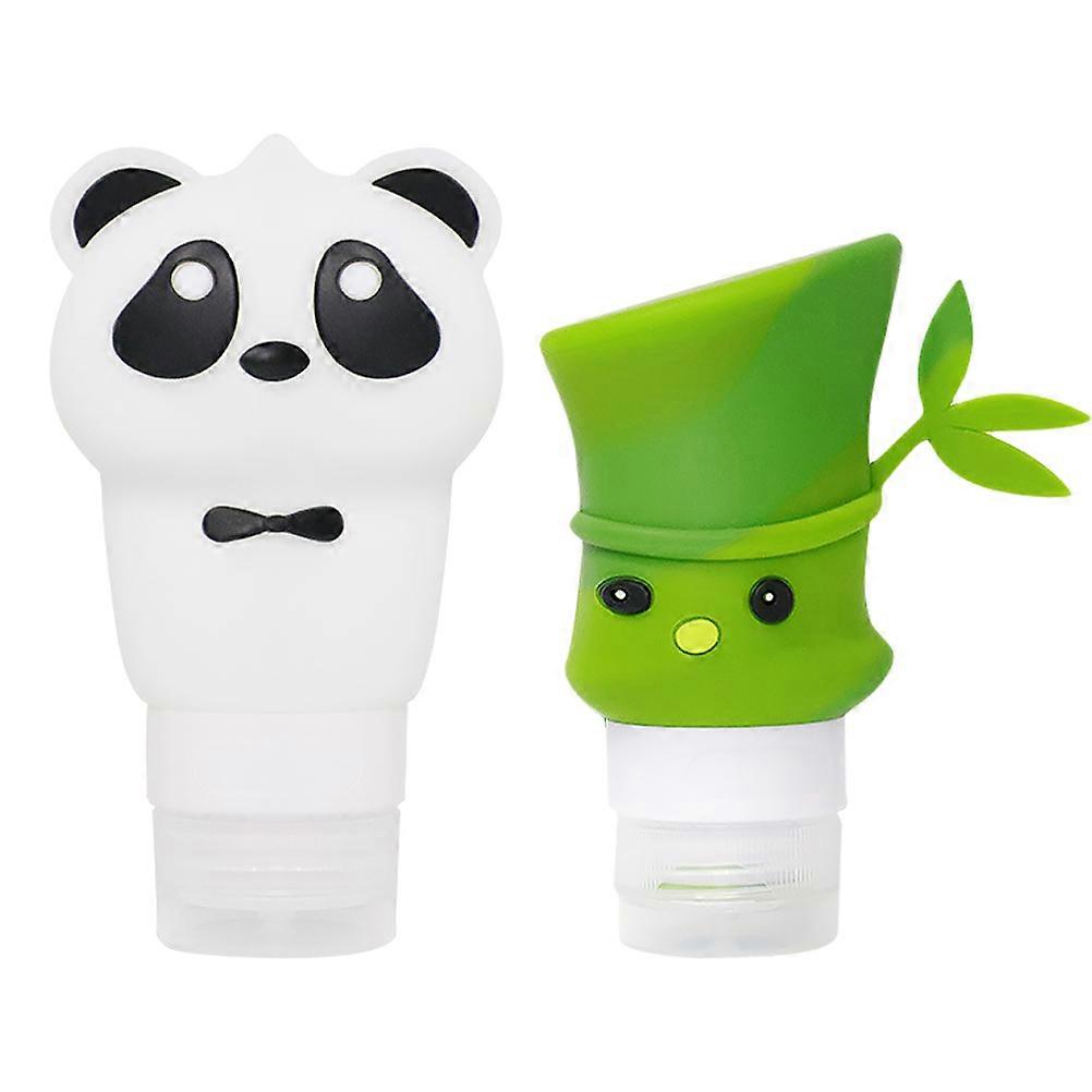 Small Travel Containers 2Pcs Bamboo Shape Toiletries Refillable Travel Size Lightweight Storage For Hand Soap