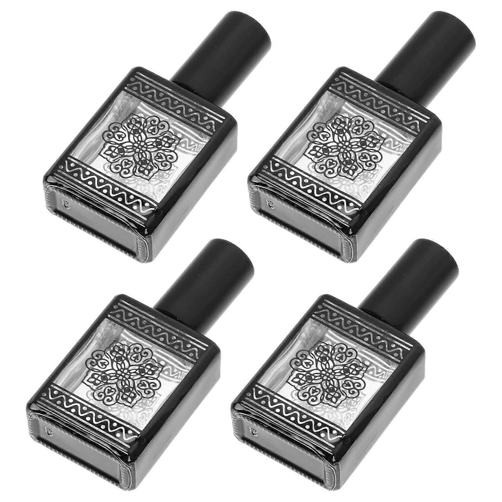 Perfume Sub Bottle for Storage Use with Tight Seal 4 Pieces Black Glass 0.35oz