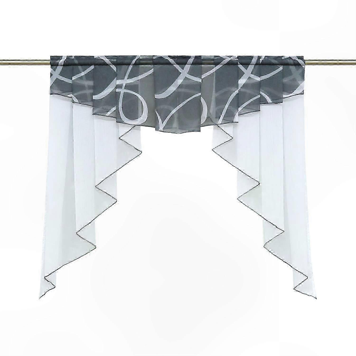 Elegant Sheer Window Curtains, Printed Tulle, Short Stylish Design, Versatile Home Decor Solution