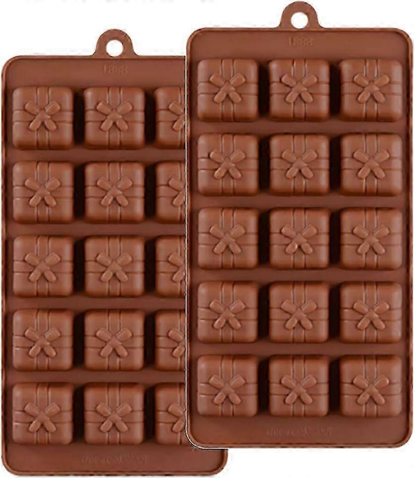 3Dシリコーンチョコレートキャンディーモールドクリスマスギフトボックスプレゼントクッキーモールドケーキデコレーションバーアイスキューブキャンディーベーキングトレイモールドノン