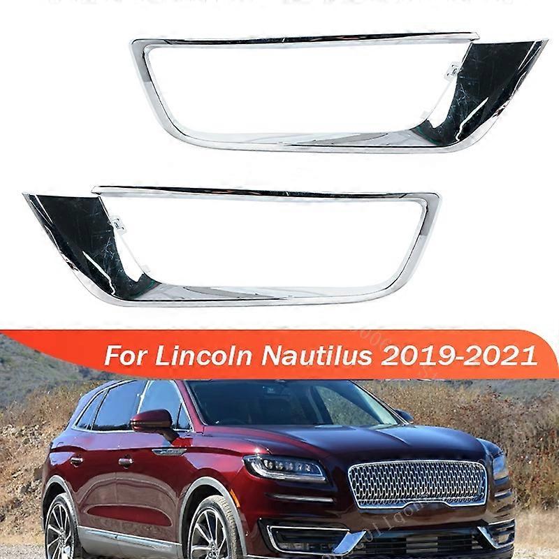 Applies to Car Front Bumper Fog Light Frame For Lincoln Nautilus 2019 2020 2021 Fog Light Lamp Trim Chrome Cover Frame Decorative