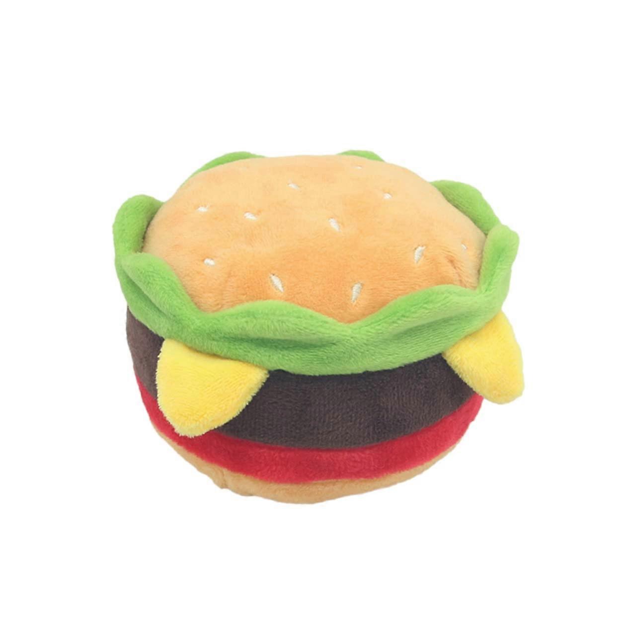 Pet Plush Chew Toy for Dogs - Creative Hamburger Design, Interactive, Safe Premium Material, Size 1 for Reducing Boredom