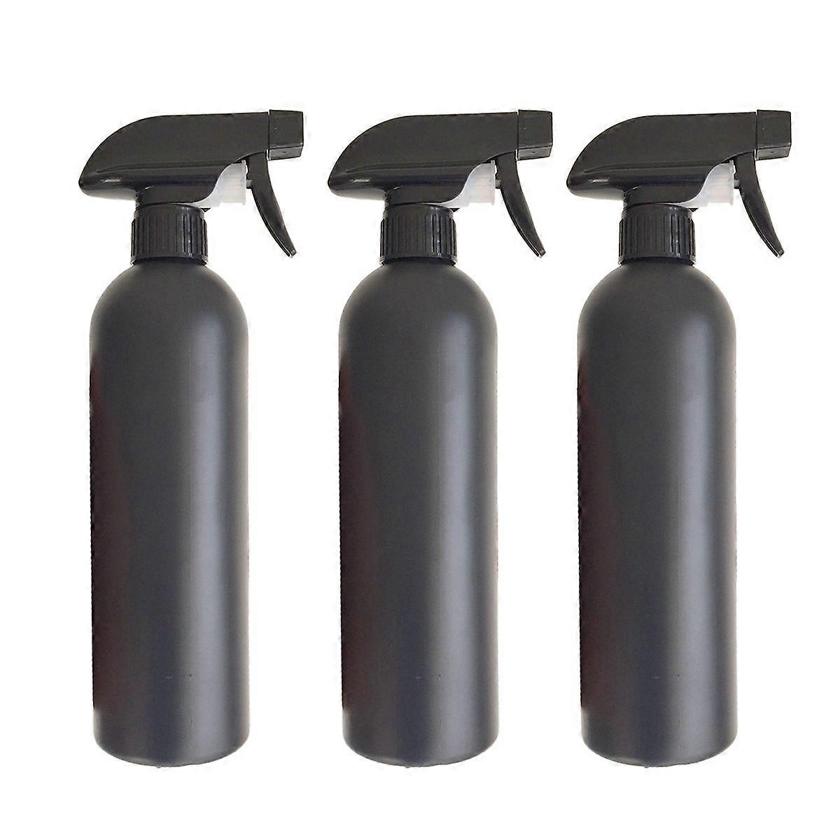 3pcs 500ml Empty Spray Bottles Portable Automobile Supplies Creative Round Shoulder Bottles Refillable Washing Tools (Black)