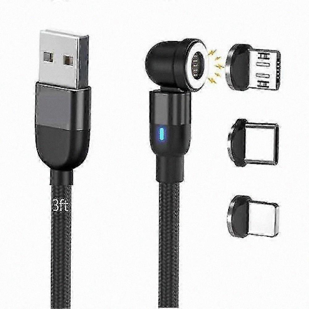 360-Degree Rotating Phone Charger Cable with Durable Nylon Braid for Fast Charging