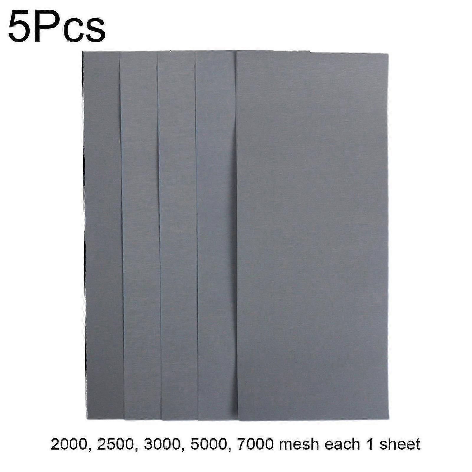 Wet dry sandpaper 5x 2000-7000 grit sheets assortment