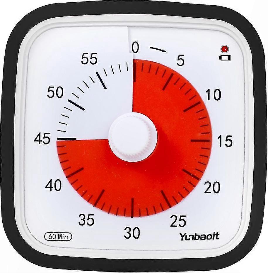 60-Minute Visual Countdown Timer with Protective Cover for Children (Black)