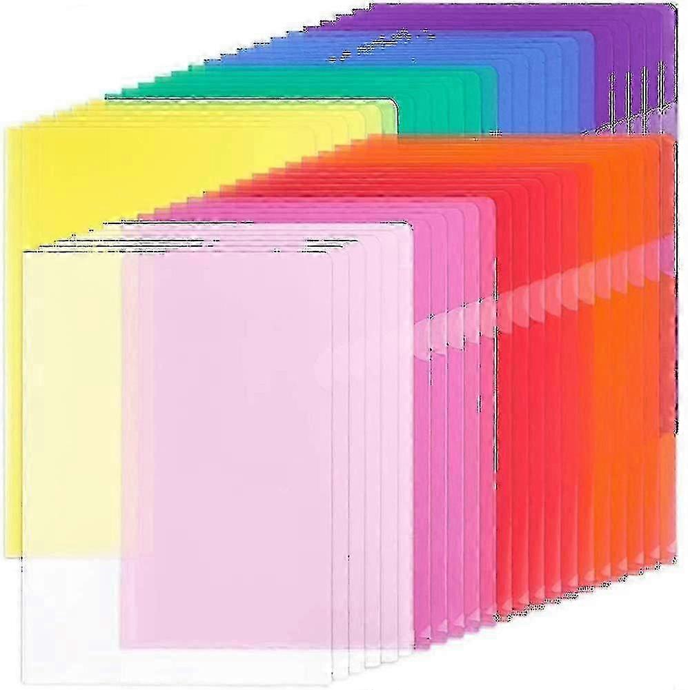 42pcs A4 Clear Plastic Folders, Document Files Project Wallets For Paper