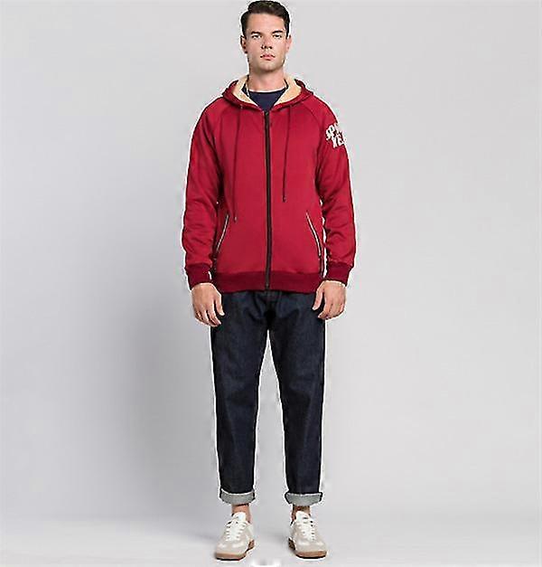 2022 Winter New Sports Men's Letter Printing Sweater Plus Velvet Zi...