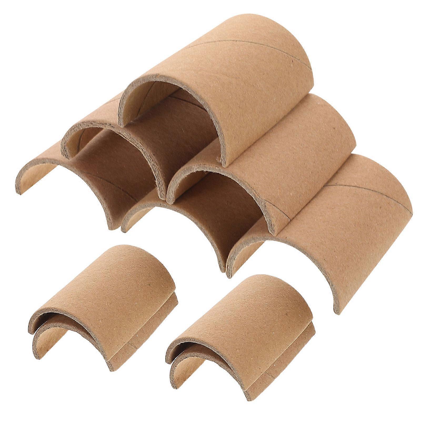 10pcs Half Round Cardboard Craft Tubes for DIY Projects, Kindergarten Art Supplies, Classroom Decor & Activities