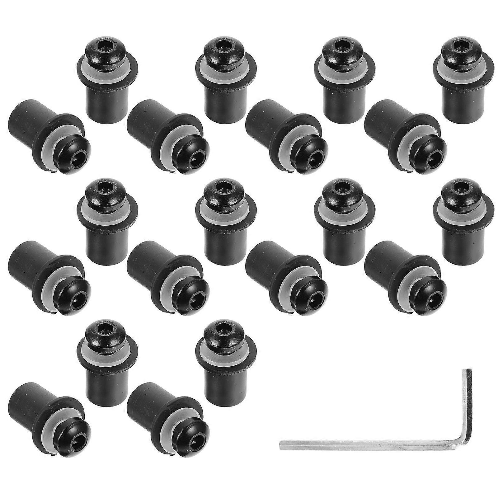 1 Set 20Pcs Sturdy Motorcycle Windshield Screws Accessories Black