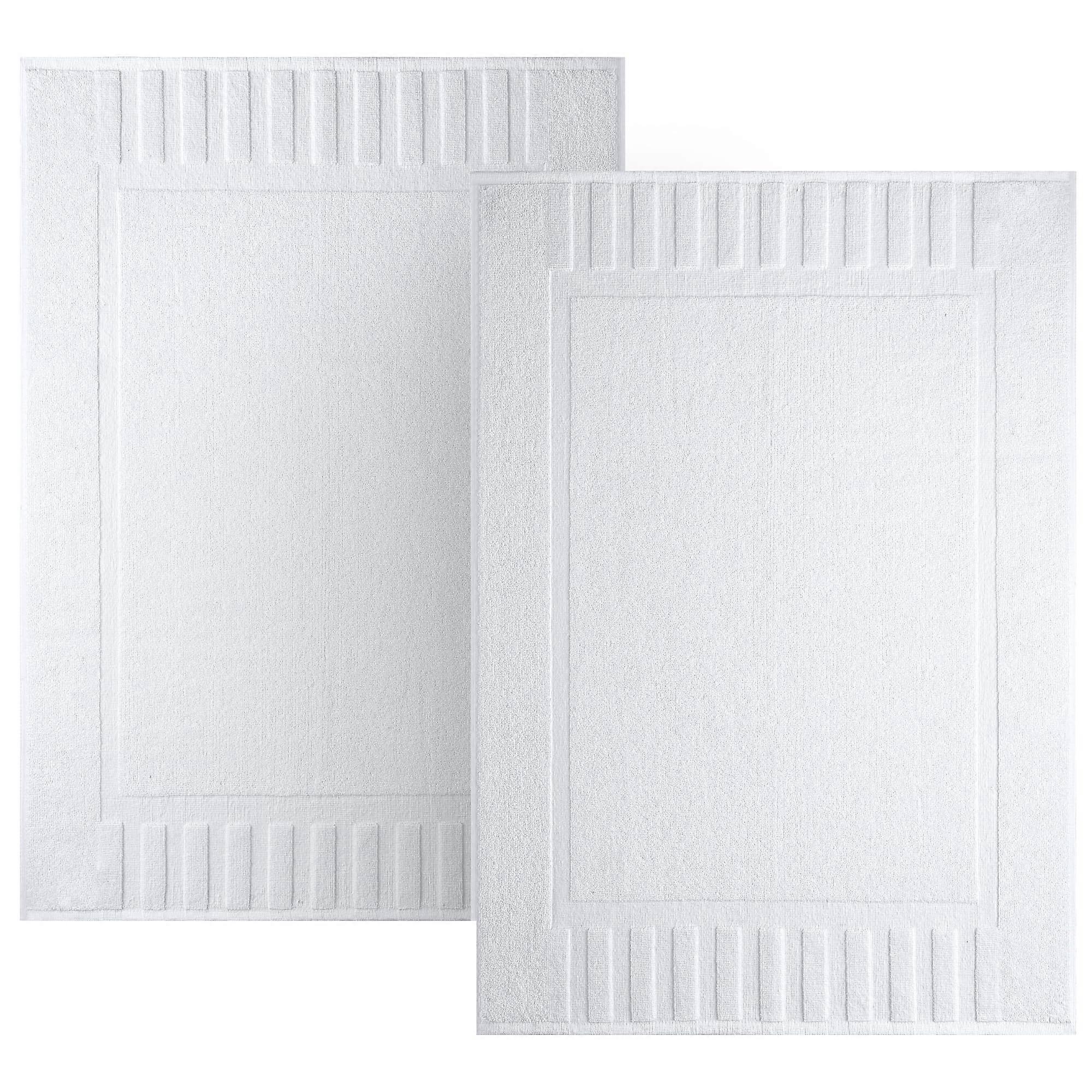 Set of 2 Bath Mats for Bathroom Floor, 86 x 56 cm Terry Cloth Hotel Styles