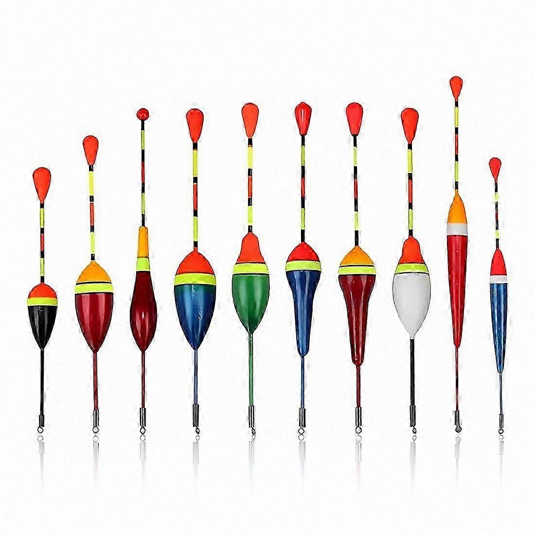 Assorted Fishing Floats Set, 10-Pack for Various Fish Sizes