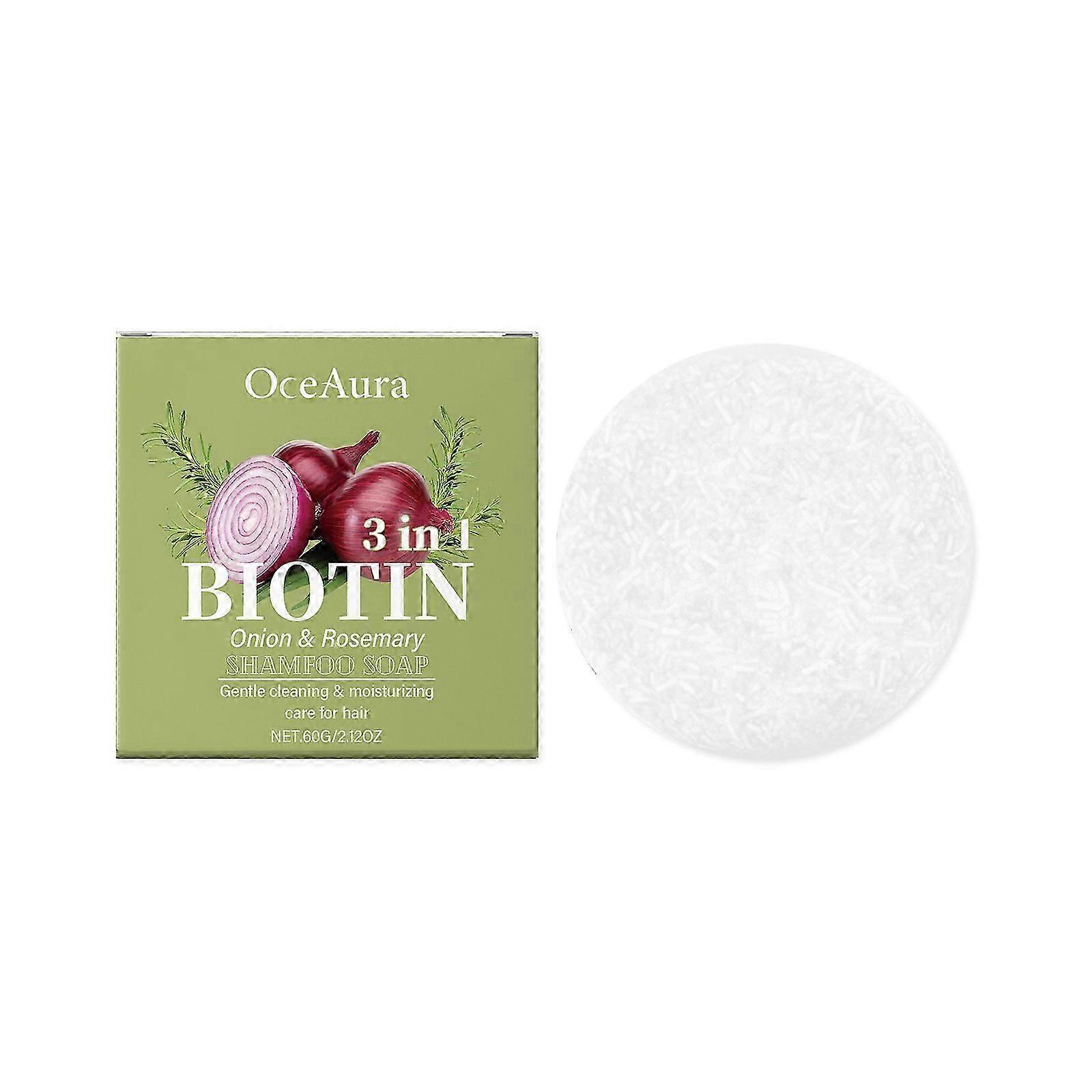 OceAura Onion Rosemary Shampoo Soap Gentle cleansing foam improves frizz, smoothes hair, shampoo soap