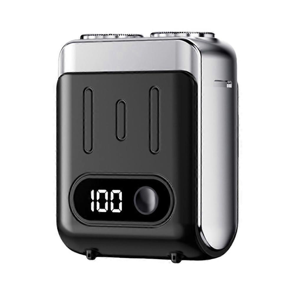 Portable Electric Shaver With Digital Display Travel Trimmer Beard Shaver Shaving Tool Black