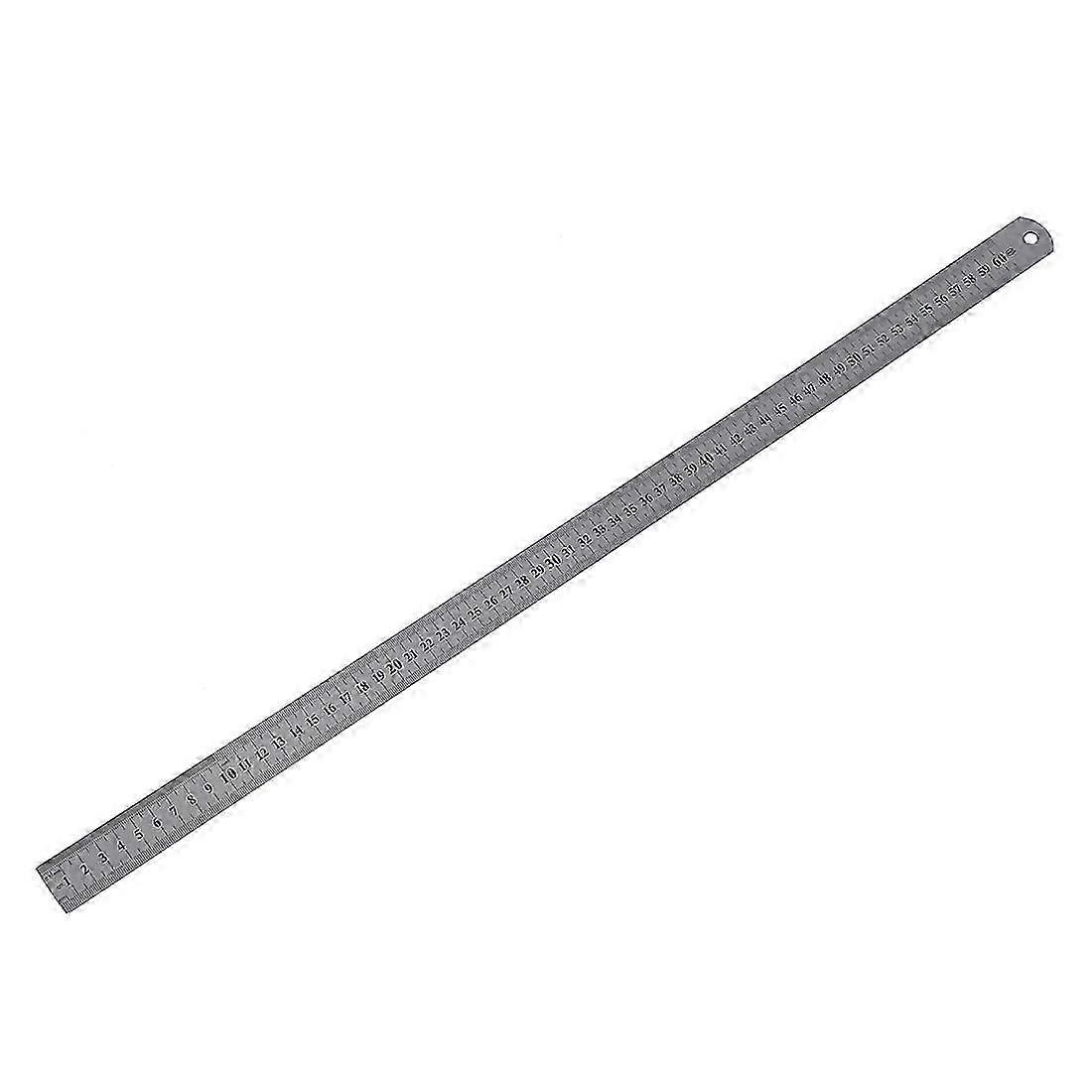 Stainless Metal Measuring Ruler - 60cm Straight Rule for Precision Craft or DIY Projects