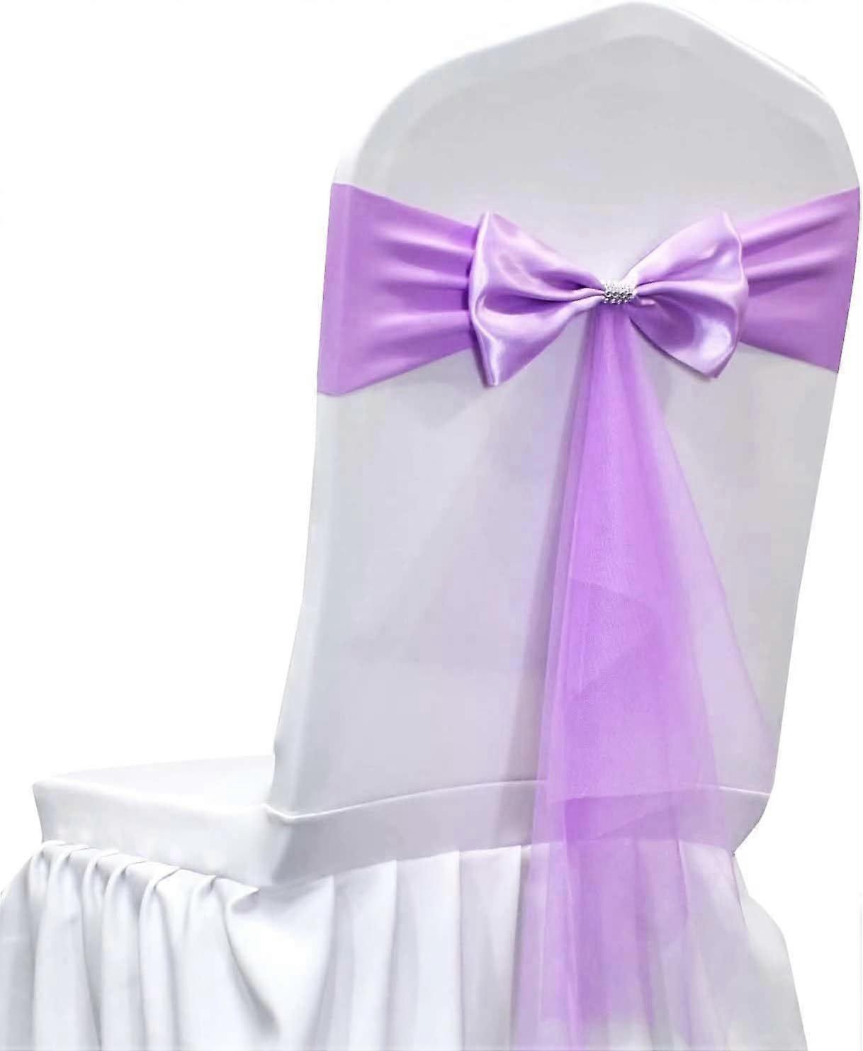 Polyester Stretch Chair Sashes Bands Organza Sash Bows Spandex Bows for Party