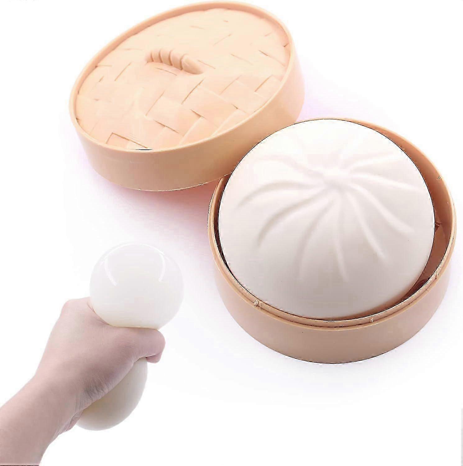 Squishy Dumpling Stress Ball Toy, TPR-Made Fingertip Toy with Flour Dough Inside for Stress, ADHD, Squishy Balls Toy