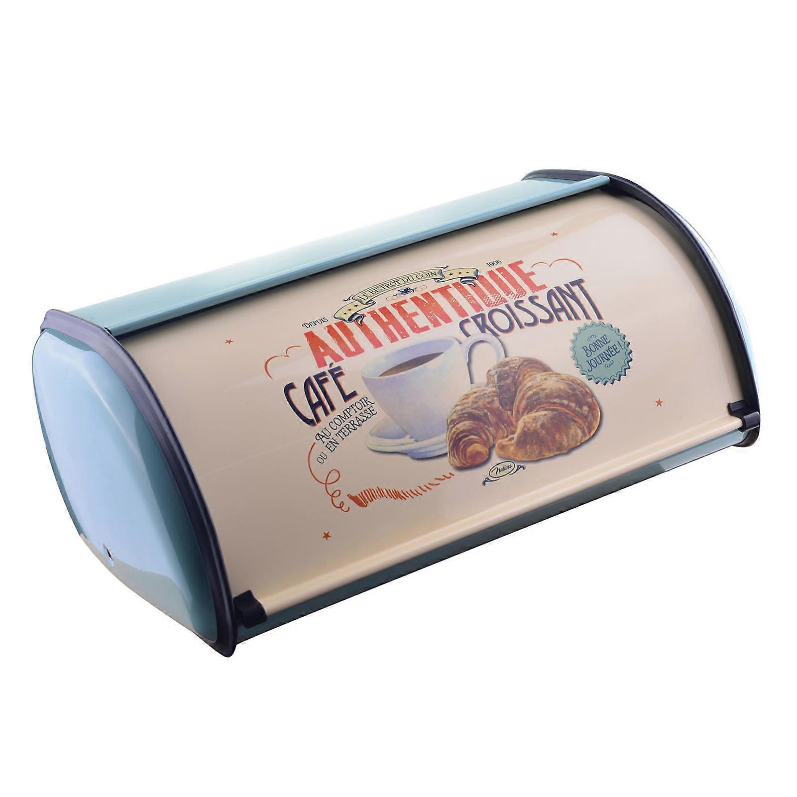 Large Capacity Blue Metal Bread Box, Sealed Freshness, 1080g