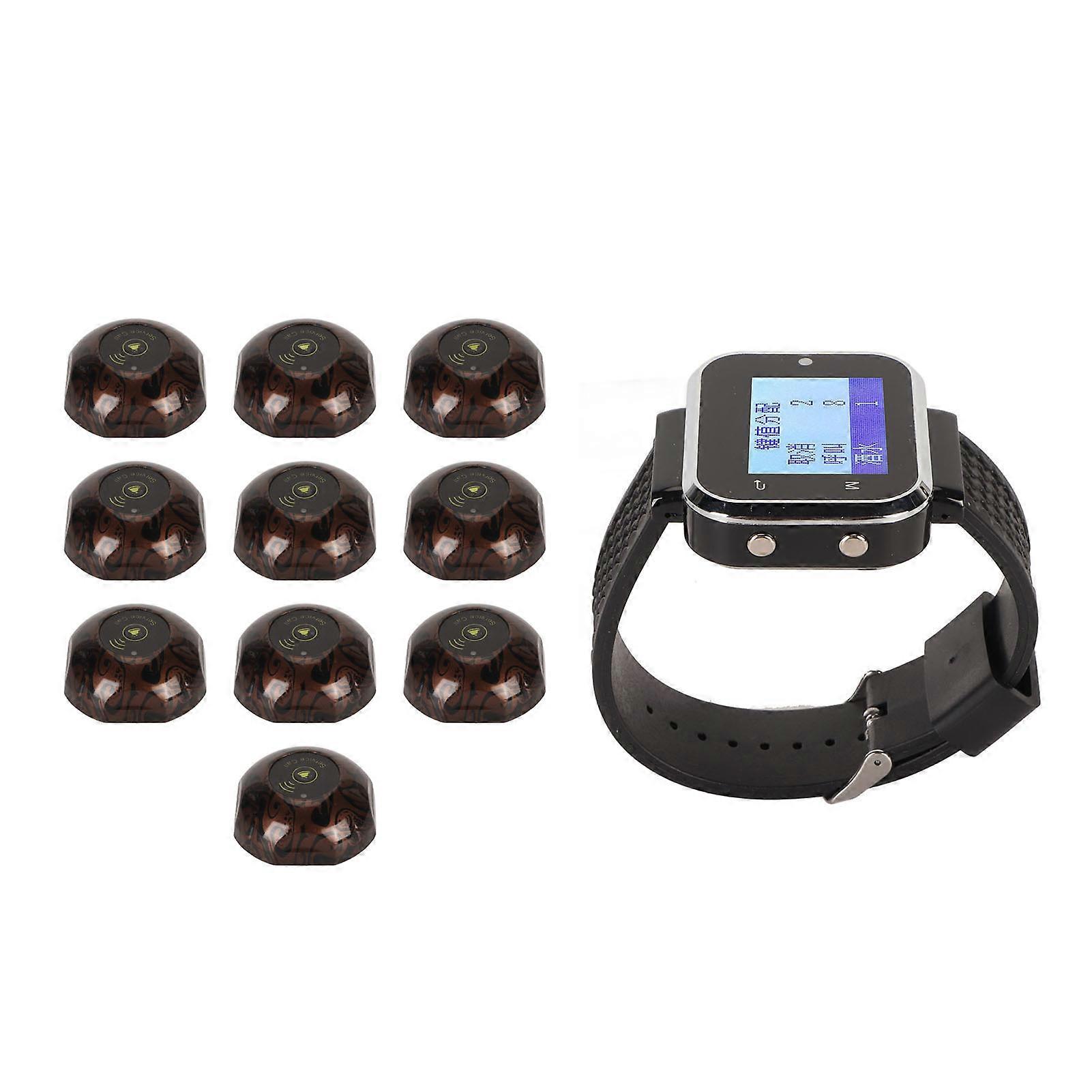 Système d’appel de serveur sans fil 1 à 10 Vibration Buzzer Alerte Pager