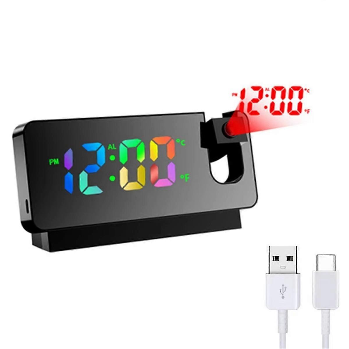 NEW HD LED Digital Projection Clock Projection AlarmClock Temperature Display Home Decoration Desktop Clock B
