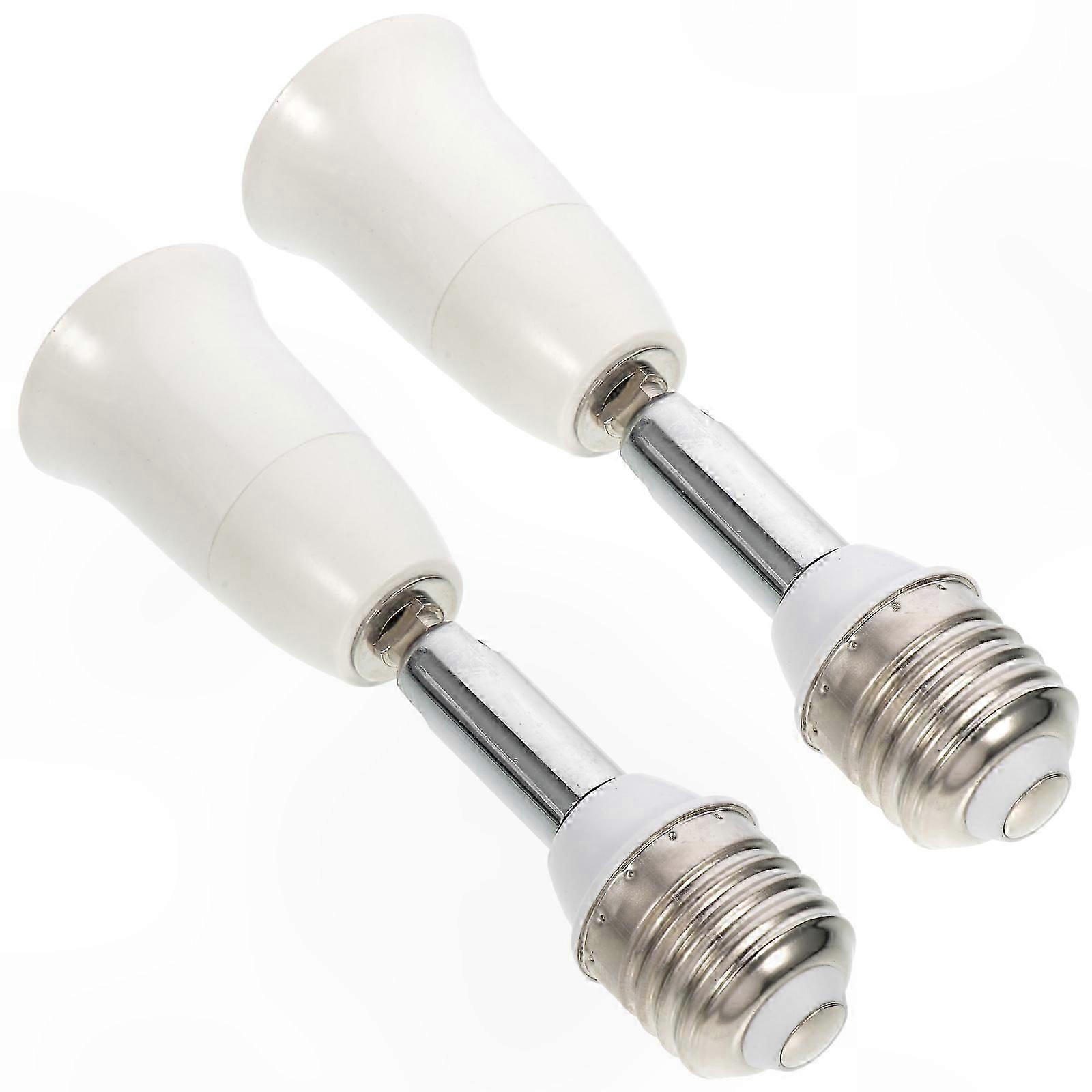2-Pack E27 to E27 Light Bulb Adapter Extender with Flexible Bendable Socket Converter for Lamps and Fixtures